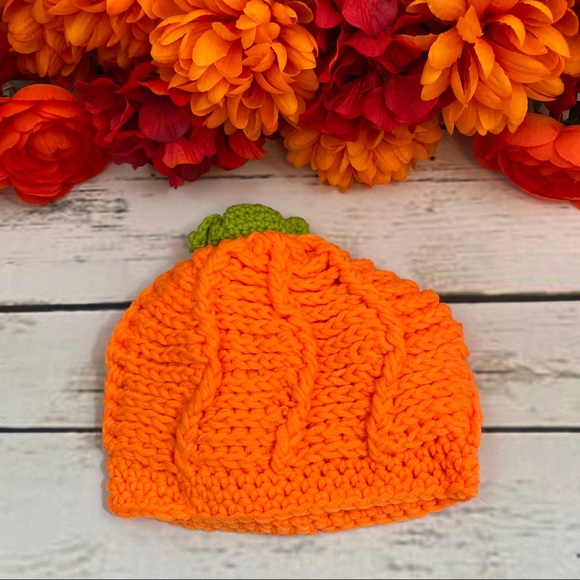 Infant Baby Fall Pumpkin Hat Photography Prop - Picture 5 of 10